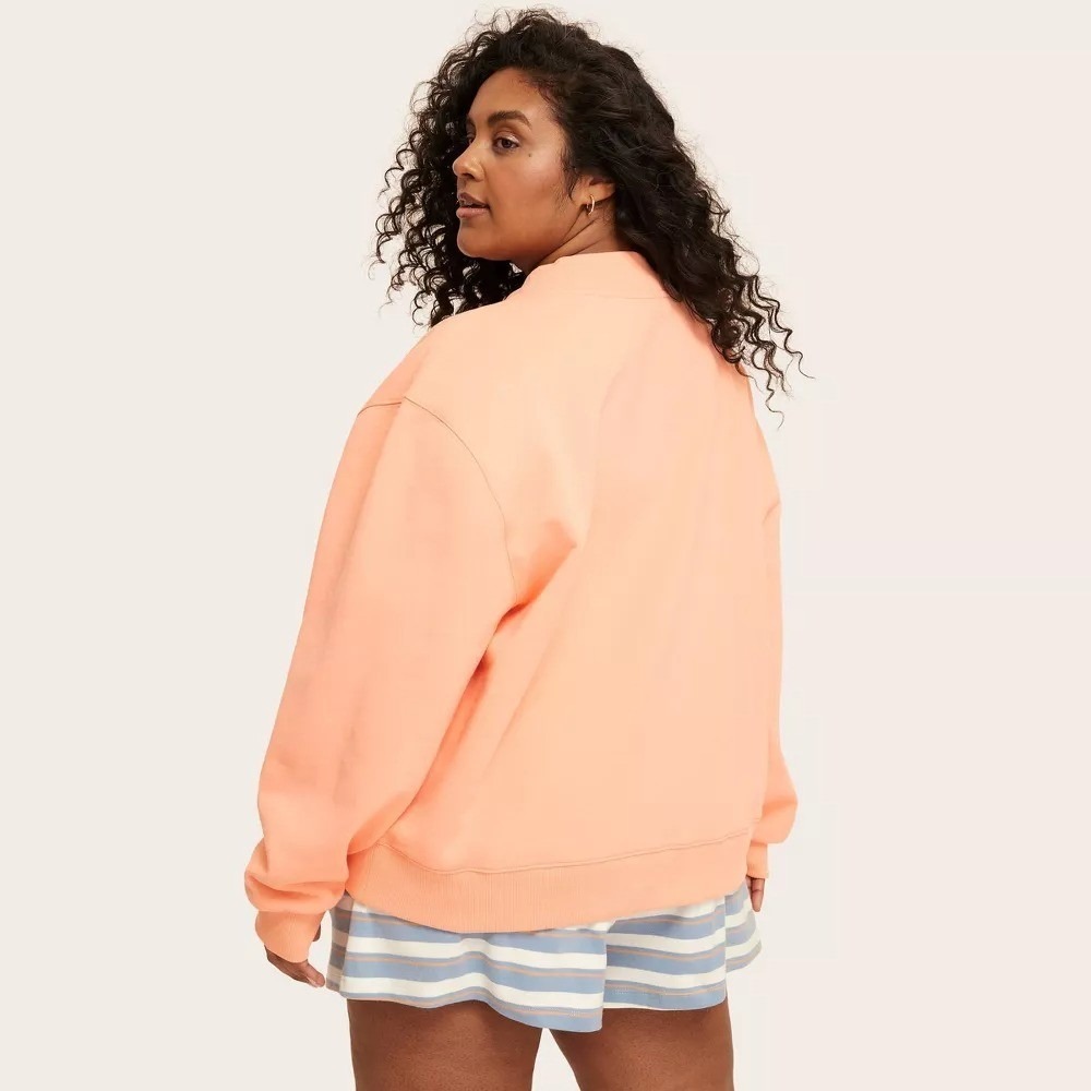 Parke Target Women's L/XL Mockneck Pullover Sweatshirt Peach Orange Large/Extra - Picture 11 of 12